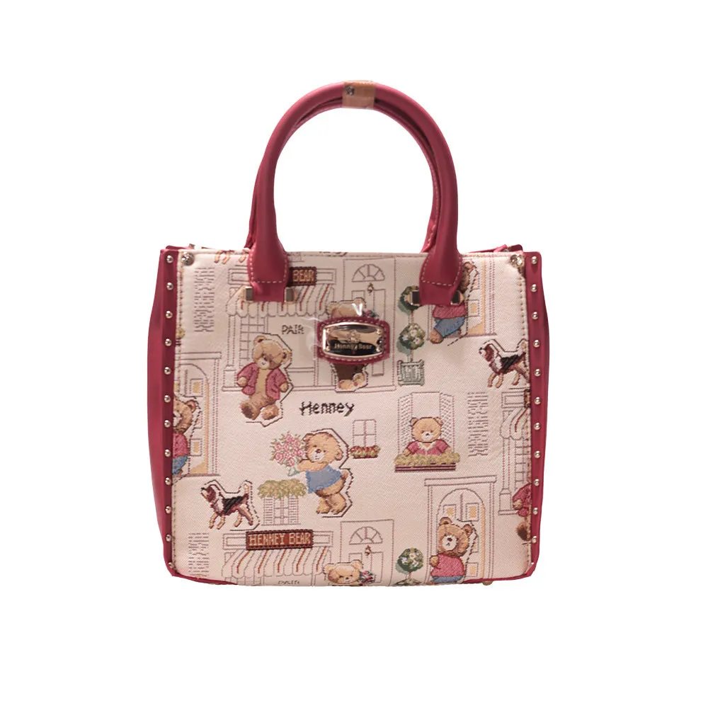 Bolsa de mano con estoperoles al frente Henney Bear H-488