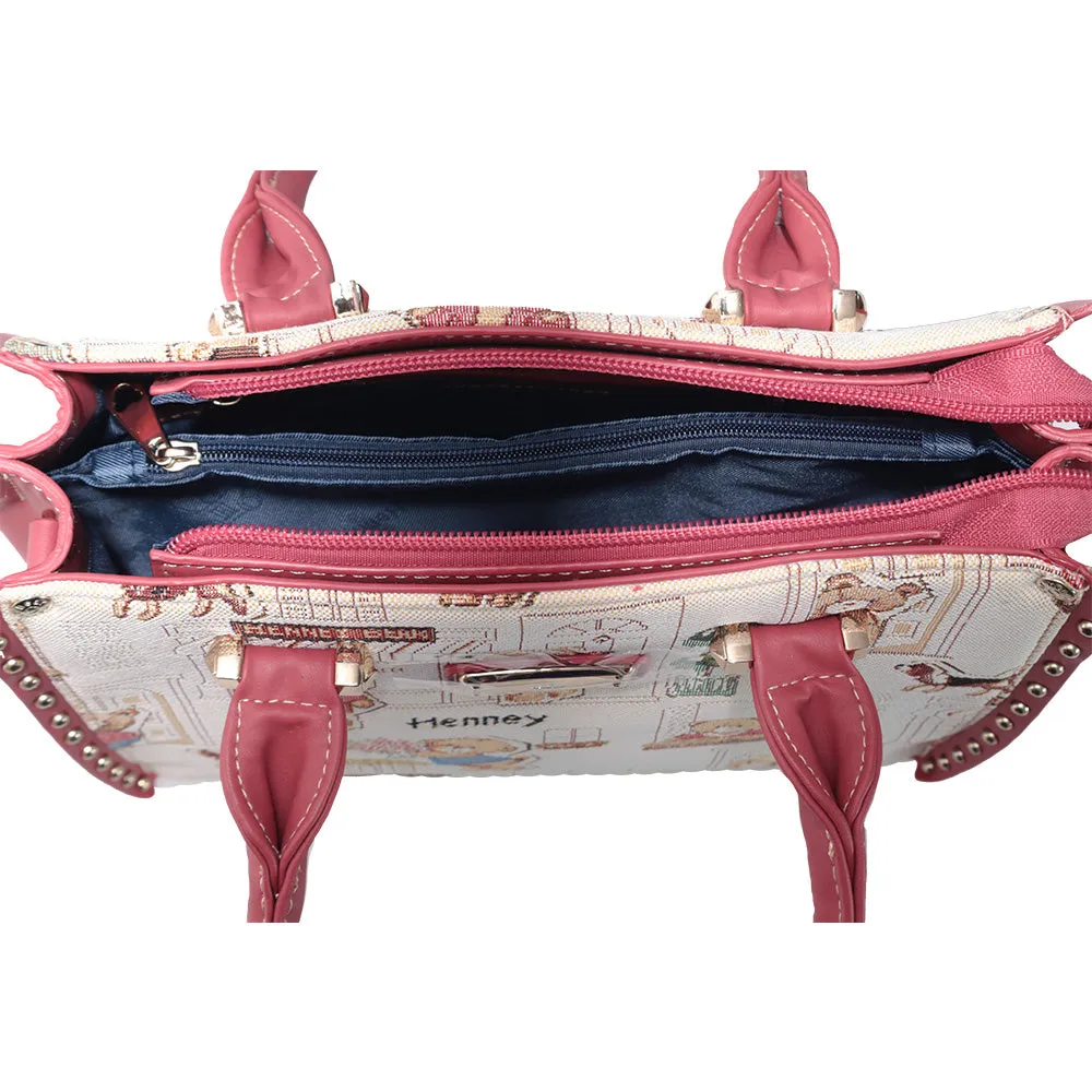Bolsa de mano con estoperoles al frente Henney Bear H-488