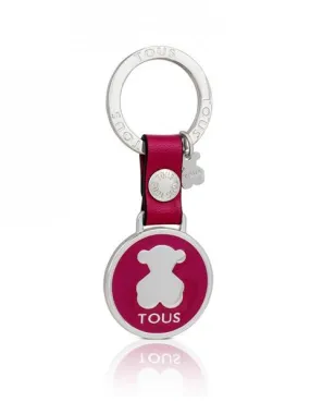 llavero tous circle bear plate fucsia