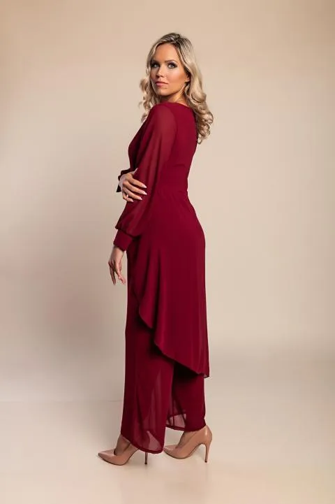 Mono elegante, burdeos
